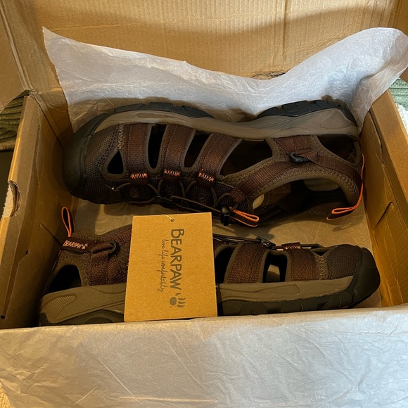 SOLD BEARPAW Memuru Mens Sandals, NWT, Size 10 Color Chocolate - Picture 3 of 10